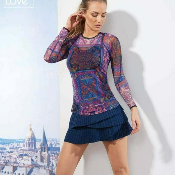 Nwt Lucky In Love Mesh Long Sleeve Women Shirt Top w/ Cami M Medium - Picture 10 of 10